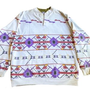 Vintage 90s AU Sportswear Henley Sweatshirt